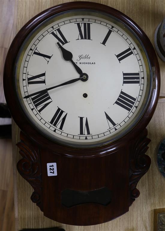 Gibbs, St Nicholas. A mahogany wall clock